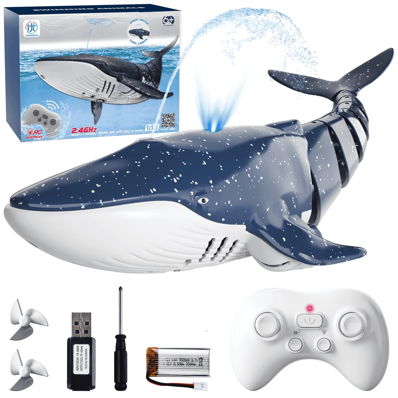Rc Hobby Grade Boat - 2.4G RC Whale Shark Toy, Electric