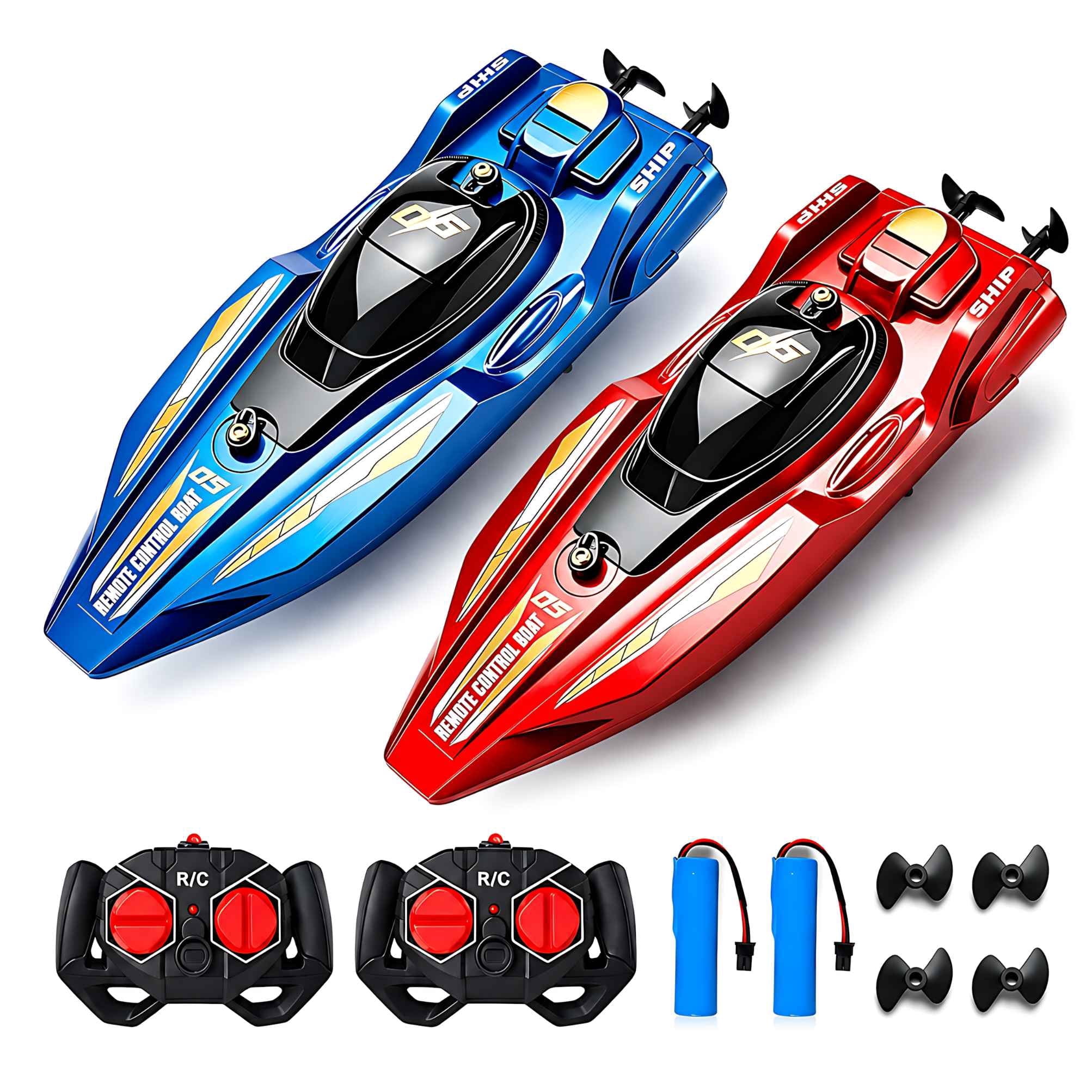 Rc Hobby Grade Boat - 2Pcs RC Speed Boat Set Remote