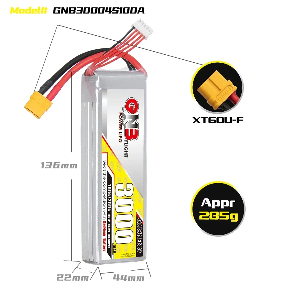 GAONENG GNB 3000mAh 4S 100C 20 - огляд і ціна Lipo Battery 4S
