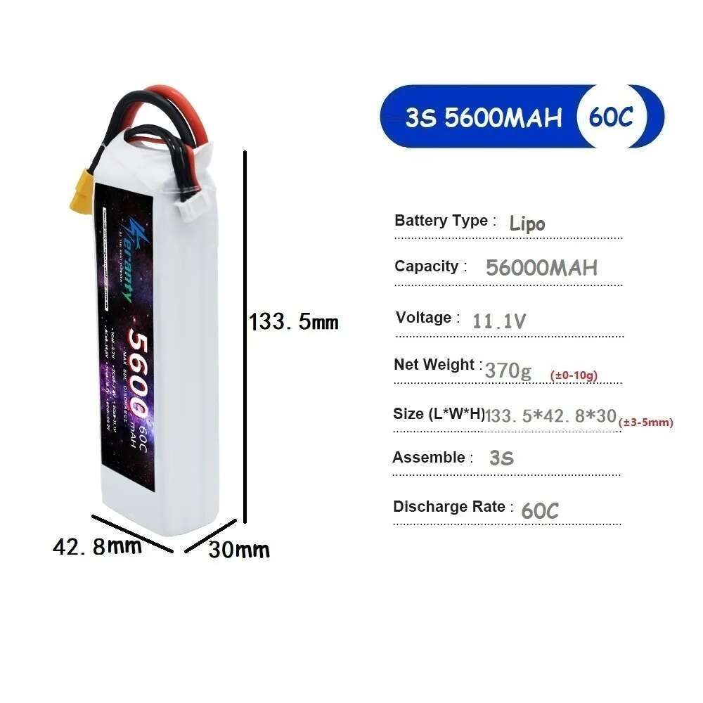 TERANTY 5600MAH 60C 2S 3S 4S 6 - огляд і ціна Lipo Battery 4S