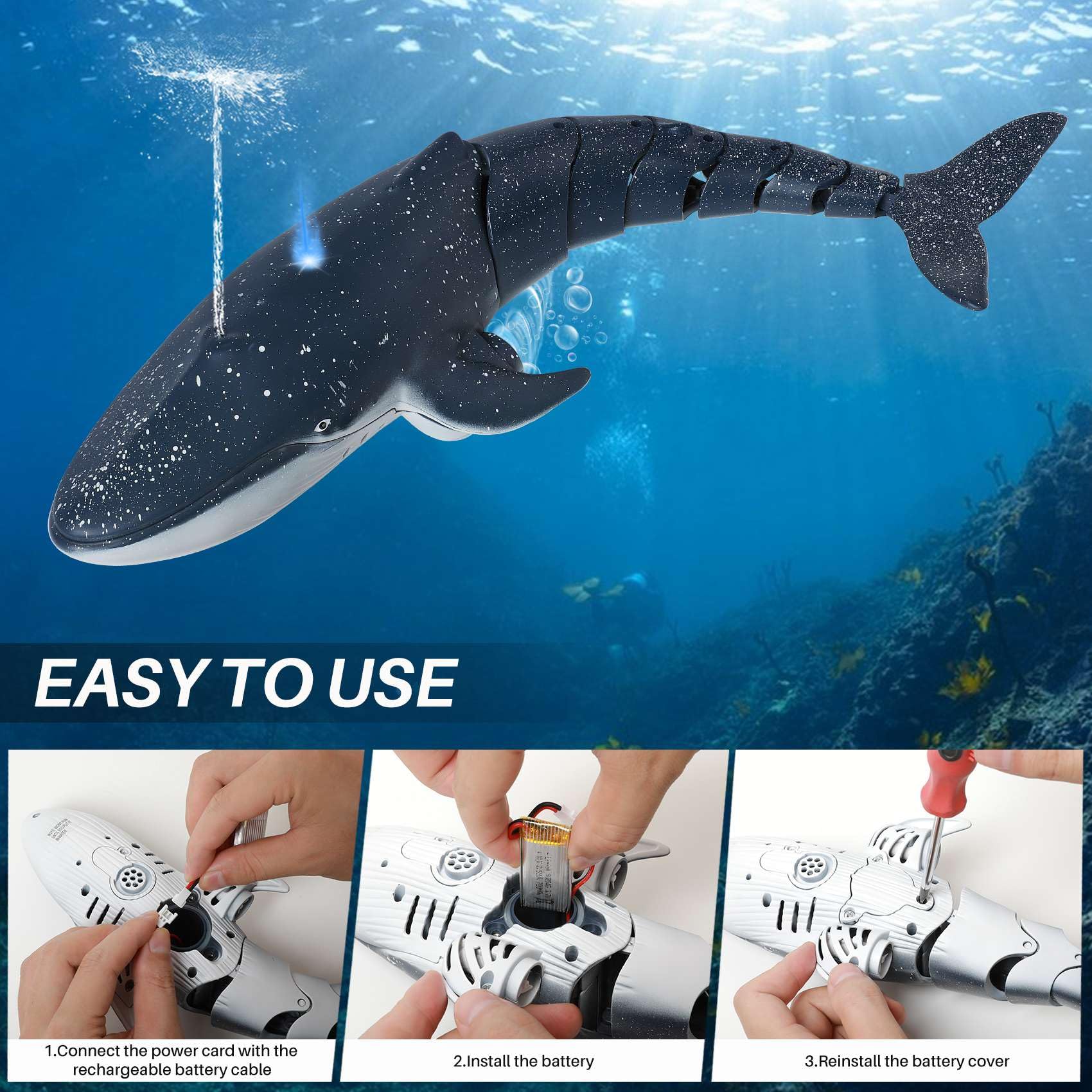 2.4G RC Whale Shark Toy, Elect - огляд і ціна Rc Hobby Grade Boat